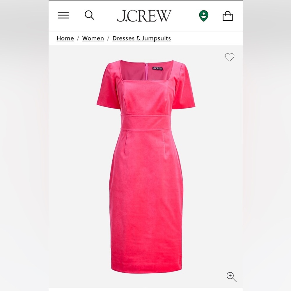 J. Crew Vibrant Pink Midi Dress NWT SIZE 12